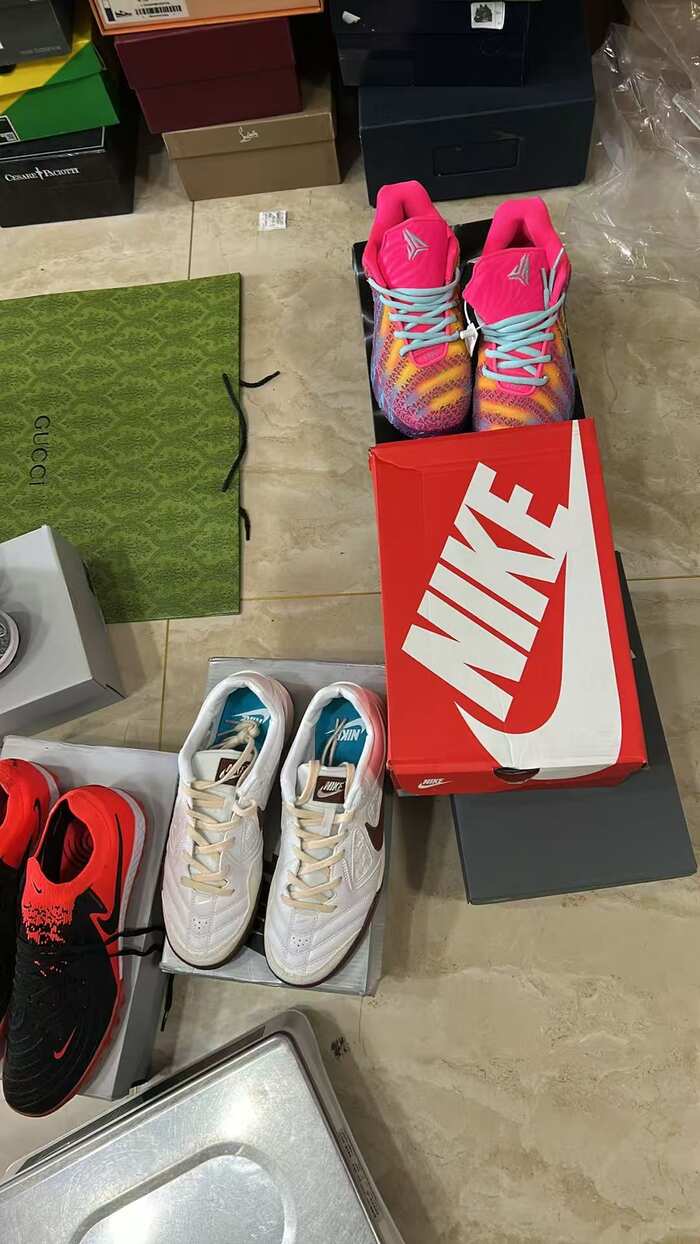 Dior B27 and Chanel boots with assorted designer sneakers