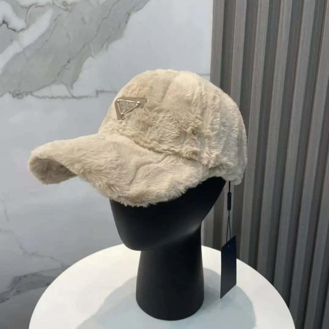 Prada Re-Nylon Faux Fur Baseball Cap 3